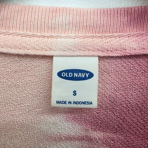 Old Navy Womens S Pink Purple Tie Dye Sweatshirt Crewneck Retro Casual Pullover - Picture 9 of 13